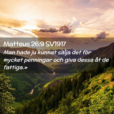 Picture 02 - Matteus 26:9 SV1917 - Man hade ju kunnat sälja det för mycket - Bible Verse Picture
