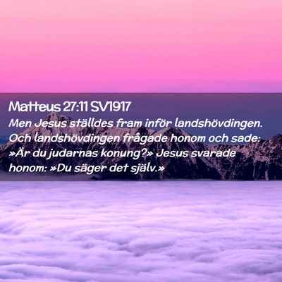 Picture 02 - Matteus 27:11 SV1917 - Men Jesus ställdes fram inför landshövdingen. - Bible Verse Picture