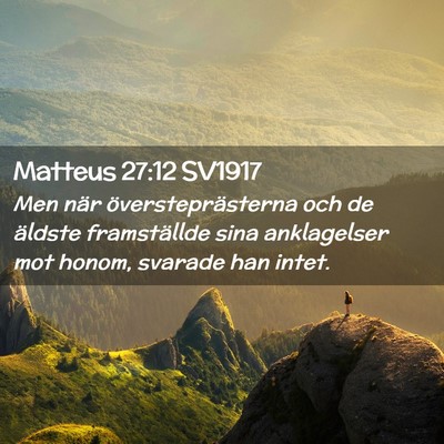 Picture 02 - Matteus 27:12 SV1917 - Men när översteprästerna och de äldste - Bible Verse Picture