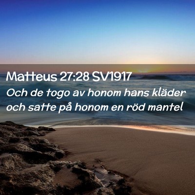 Picture 02 - Matteus 27:28 SV1917 - Och de togo av honom hans kläder och satte på - Bible Verse Picture