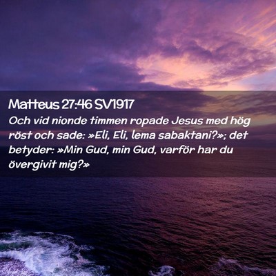 Picture 02 - Matteus 27:46 SV1917 - Och vid nionde timmen ropade Jesus med hög röst - Bible Verse Picture