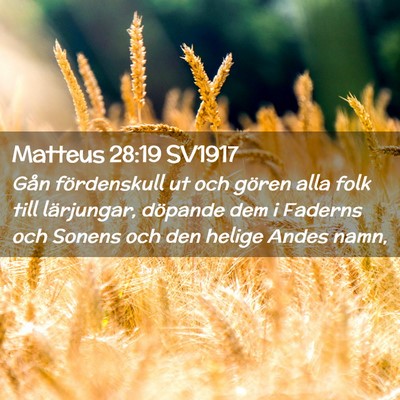 Picture 02 - Matteus 28:19 SV1917 - Gån fördenskull ut och gören alla folk till - Bible Verse Picture