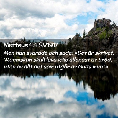 Picture 02 - Matteus 4:4 SV1917 - Men han svarade och sade: »Det är skrivet: - Bible Verse Picture
