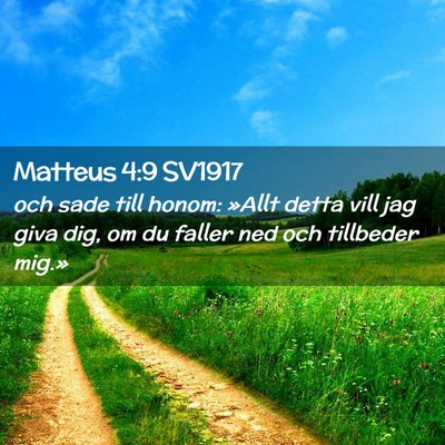 Picture 02 - Matteus 4:9 SV1917 - och sade till honom: »Allt detta vill jag giva - Bible Verse Picture