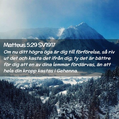 Picture 02 - Matteus 5:29 SV1917 - Om nu ditt högra öga är dig till förförelse, - Bible Verse Picture