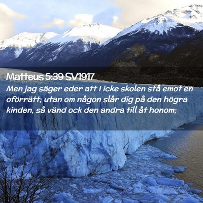 Picture 02 - Matteus 5:39 SV1917 - Men jag säger eder att I icke skolen stå emot - Bible Verse Picture