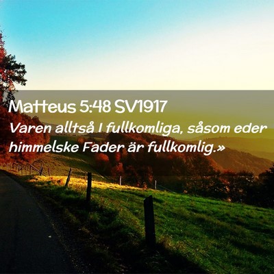 Picture 02 - Matteus 5:48 SV1917 - Varen alltså I fullkomliga, såsom eder - Bible Verse Picture