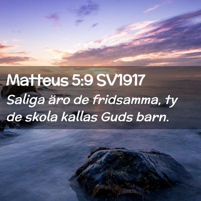 Picture 02 - Matteus 5:9 SV1917 - Saliga äro de fridsamma, ty de skola kallas Guds - Bible Verse Picture