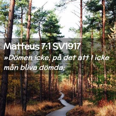 Picture 02 - Matteus 7:1 SV1917 - »Dömen icke, på det att I icke mån bliva - Bible Verse Picture