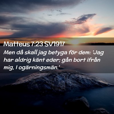 Picture 02 - Matteus 7:23 SV1917 - Men då skall jag betyga för dem: 'Jag har - Bible Verse Picture
