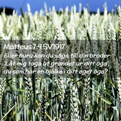 Picture 02 - Matteus 7:4 SV1917 - Eller huru kan du säga till din broder: 'Låt - Bible Verse Picture