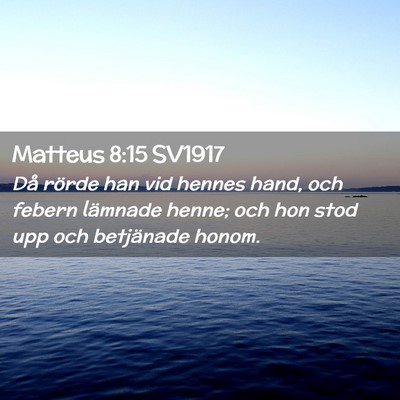 Picture 02 - Matteus 8:15 SV1917 - Då rörde han vid hennes hand, och febern - Bible Verse Picture
