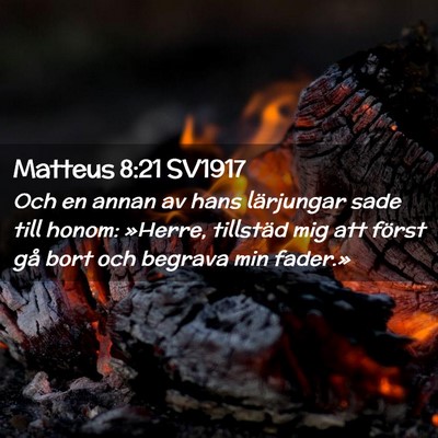 Picture 02 - Matteus 8:21 SV1917 - Och en annan av hans lärjungar sade till honom: - Bible Verse Picture