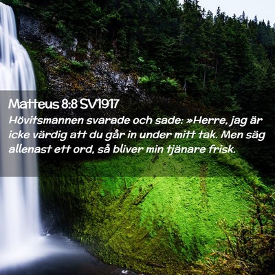 Picture 02 - Matteus 8:8 SV1917 - Hövitsmannen svarade och sade: »Herre, jag är - Bible Verse Picture