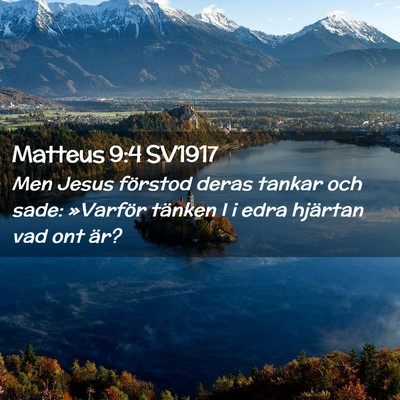 Picture 02 - Matteus 9:4 SV1917 - Men Jesus förstod deras tankar och sade: - Bible Verse Picture