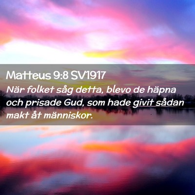 Picture 02 - Matteus 9:8 SV1917 - När folket såg detta, blevo de häpna och - Bible Verse Picture