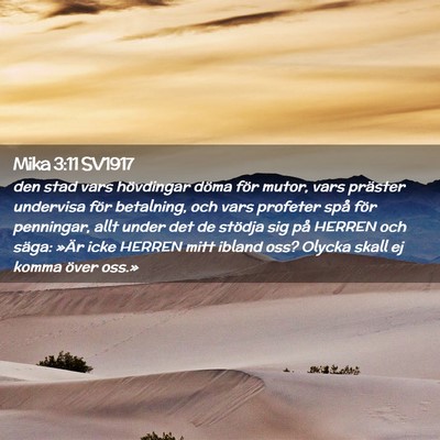 Picture 02 - Mika 3:11 SV1917 - den stad vars hövdingar döma för mutor, vars - Bible Verse Picture