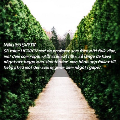 Picture 02 - Mika 3:5 SV1917 - Så talar HERREN mot de profeter som föra mitt - Bible Verse Picture