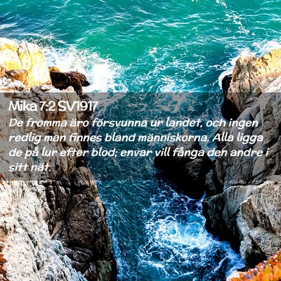 Picture 02 - Mika 7:2 SV1917 - De fromma äro försvunna ur landet, och ingen - Bible Verse Picture
