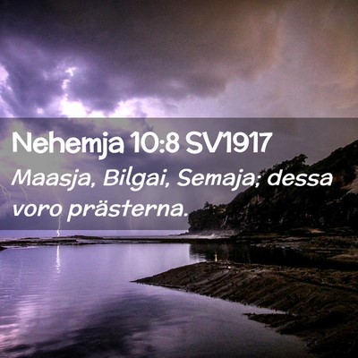 Picture 02 - Nehemja 10:8 SV1917 - Maasja, Bilgai, Semaja; dessa voro - Bible Verse Picture