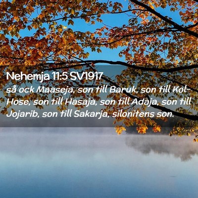 Picture 02 - Nehemja 11:5 SV1917 - så ock Maaseja, son till Baruk, son till - Bible Verse Picture