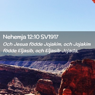 Picture 02 - Nehemja 12:10 SV1917 - Och Jesua födde Jojakim, och Jojakim födde - Bible Verse Picture