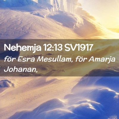 Picture 02 - Nehemja 12:13 SV1917 - för Esra Mesullam, för Amarja - Bible Verse Picture