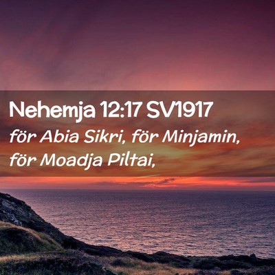 Picture 02 - Nehemja 12:17 SV1917 - för Abia Sikri, för Minjamin, för Moadja - Bible Verse Picture