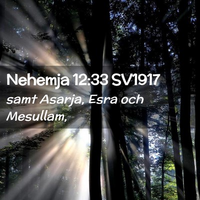 Picture 02 - Nehemja 12:33 SV1917 - samt Asarja, Esra och - Bible Verse Picture