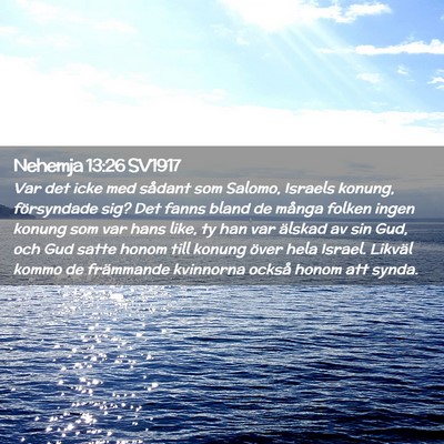 Picture 02 - Nehemja 13:26 SV1917 - Var det icke med sådant som Salomo, Israels - Bible Verse Picture