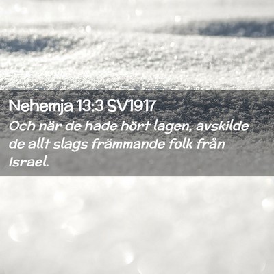 Picture 02 - Nehemja 13:3 SV1917 - Och när de hade hört lagen, avskilde de allt - Bible Verse Picture