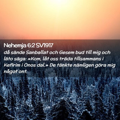 Picture 02 - Nehemja 6:2 SV1917 - då sände Sanballat och Gesem bud till mig och - Bible Verse Picture