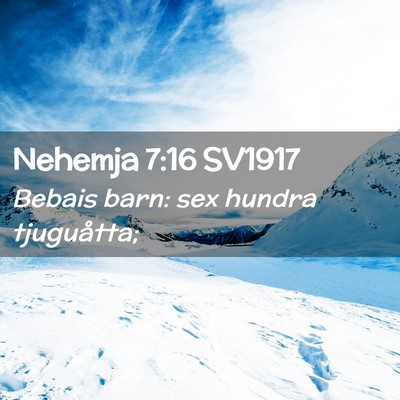 Picture 02 - Nehemja 7:16 SV1917 - Bebais barn: sex hundra - Bible Verse Picture