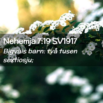 Picture 02 - Nehemja 7:19 SV1917 - Bigvais barn: två tusen - Bible Verse Picture