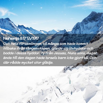 Picture 02 - Nehemja 8:17 SV1917 - Och hela församlingen, så många som hade - Bible Verse Picture