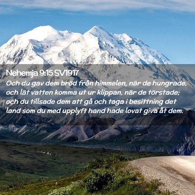 Picture 02 - Nehemja 9:15 SV1917 - Och du gav dem bröd från himmelen, när de - Bible Verse Picture