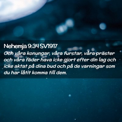 Picture 02 - Nehemja 9:34 SV1917 - Och våra konungar, våra furstar, våra präster - Bible Verse Picture