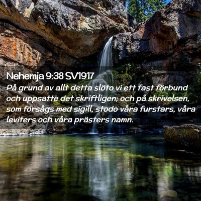 Picture 02 - Nehemja 9:38 SV1917 - På grund av allt detta slöto vi ett fast - Bible Verse Picture