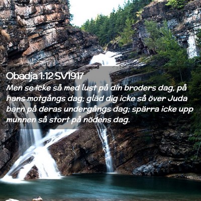 Picture 02 - Obadja 1:12 SV1917 - Men se icke så med lust på din broders dag, på - Bible Verse Picture