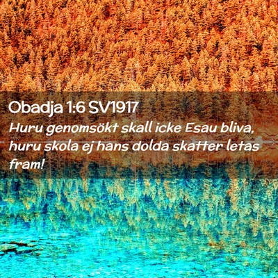 Picture 02 - Obadja 1:6 SV1917 - Huru genomsökt skall icke Esau bliva, huru skola - Bible Verse Picture