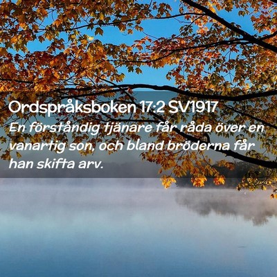 Picture 02 - Ordspråksboken 17:2 SV1917 - En förståndig tjänare får råda över en - Bible Verse Picture