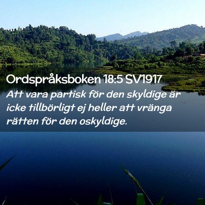 Picture 02 - Ordspråksboken 18:5 SV1917 - Att vara partisk för den skyldige är icke - Bible Verse Picture