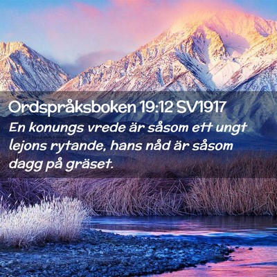 Picture 02 - Ordspråksboken 19:12 SV1917 - En konungs vrede är såsom ett ungt lejons - Bible Verse Picture
