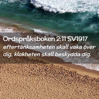 Picture 02 - Ordspråksboken 2:11 SV1917 - eftertänksamheten skall vaka över dig, - Bible Verse Picture