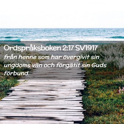 Picture 02 - Ordspråksboken 2:17 SV1917 - från henne som har övergivit sin ungdoms vän - Bible Verse Picture