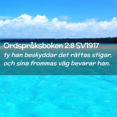 Picture 02 - Ordspråksboken 2:8 SV1917 - ty han beskyddar det rättas stigar, och sina - Bible Verse Picture
