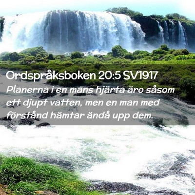Picture 02 - Ordspråksboken 20:5 SV1917 - Planerna i en mans hjärta äro såsom ett djupt - Bible Verse Picture