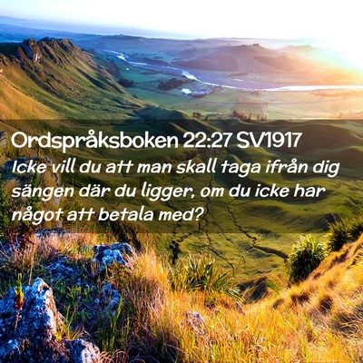 Picture 02 - Ordspråksboken 22:27 SV1917 - Icke vill du att man skall taga ifrån dig - Bible Verse Picture