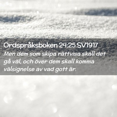 Picture 02 - Ordspråksboken 24:25 SV1917 - Men dem som skipa rättvisa skall det gå väl, - Bible Verse Picture