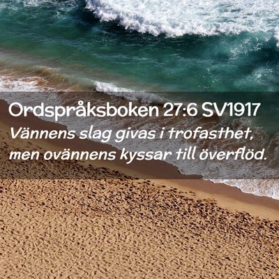 Picture 02 - Ordspråksboken 27:6 SV1917 - Vännens slag givas i trofasthet, men ovännens - Bible Verse Picture